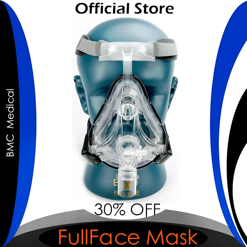 Doctodd FM1 de la cara llena máscara CPAP Auto CPAP, BiPAP máscara con libre casco blanco S M L para la Apnea del sueño OSAHS SAOS ronquidos la gente - 5