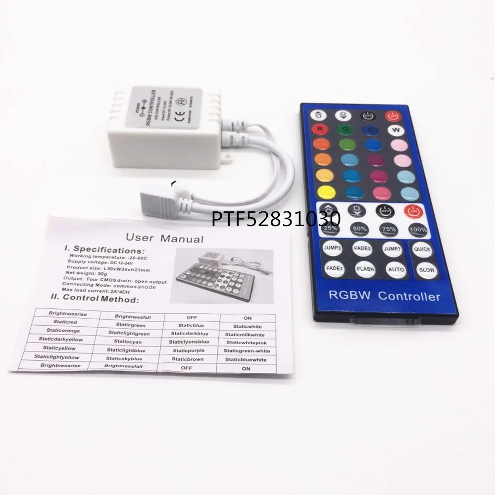 

40Key RGB White RGBW Controller Remote Control DC 12 V 24 V IR Dimmer Strip RGB White For SMD 5050 5630 2835 LED Strip Light