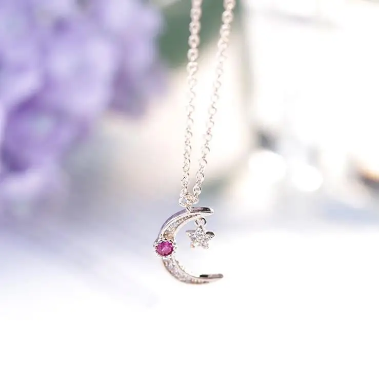

ZTUNG CKP1 women fine jewelry,fashion and temperament moon ,star pendant,925 silver necklace as a gift