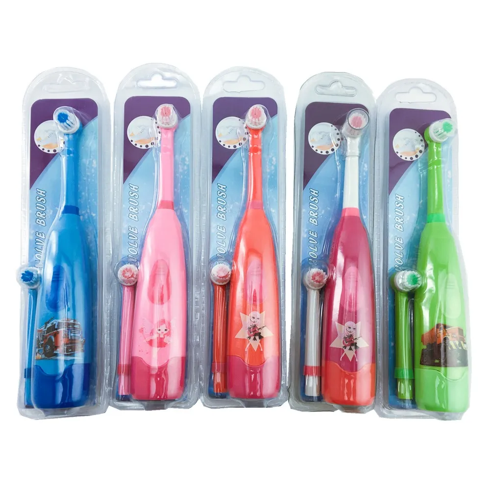 5-color Electric Children's Toothbrush With 2 Replacement Electric brush heads for Children's Dental health