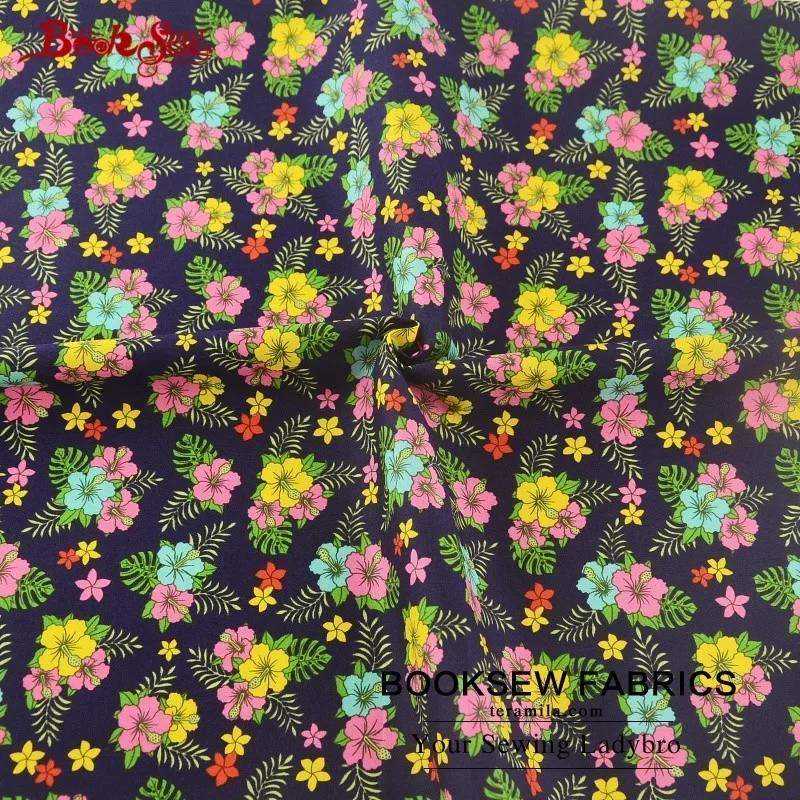 Booksew 100% хлопок поплин Ткань жира четверти цветочный Дизайн Вышивание ткани для