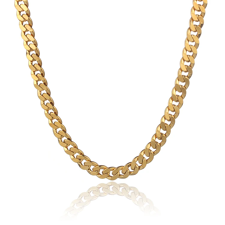 

Wholesale Yellow Gold-Color Necklace For Men Items Chains Necklaces Floating Charms Necklace Fashion Free Shipping 10N24K-05