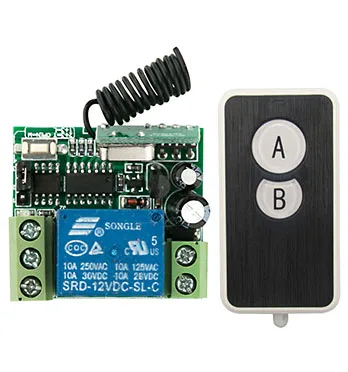 

New DC12V 1CH RF Wireless Remote Control Switch System Transmitter with Two-button Receiver Smart Home Switch window/Garage Door