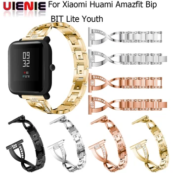 

2018 Bling Diamond Replacement Bracelet For Xiaomi Huami Amazfit Bip BIT Lite Youth Band Rhinestone Stainless Steel Strap Band
