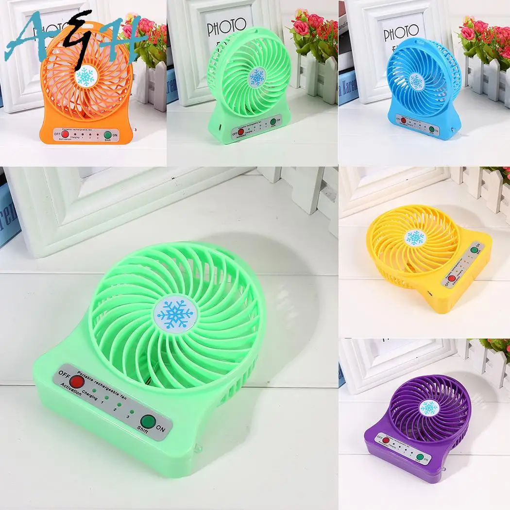 

Fan Rechargeable Mini USB Portable Desk 3 Speeds Battery Operated Air Cooler Fan