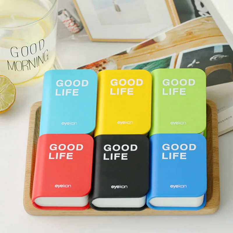 

2019 color contact lens case with mirror book shape contact lens case eye contact lens container cute travel kit box