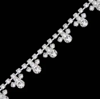 

10 yards Wholesale Rhinestone Chain Strass Crystal Trim DIY Garment Accessories Silver Base