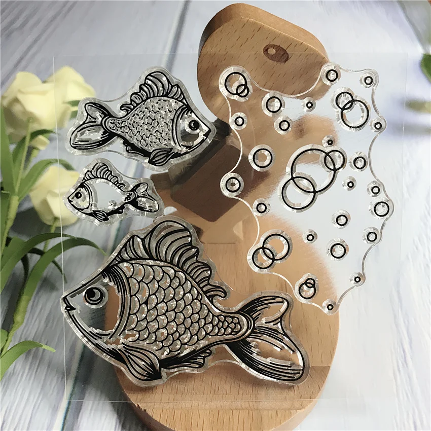 Cartoon Fish Bubble Fairy Silicone Clear Stamps DIY Scrapbooking New Card Making Craft Stamp 150