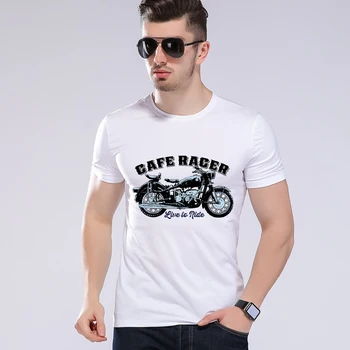 

New Design Motorcycle Printing T Shirts Cafe Racer Short Sleeve O Neck Strong Men Shirts Brand Top T-shirt Moe Cerf H8-18#