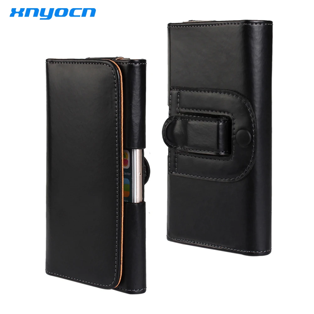 Черный кожаный чехол с зажимом для ремня IPhone 6 Plus 5 &quotLG G3 G4 Samsung Galaxy Note 2 3 4 Oneplus One Redmi