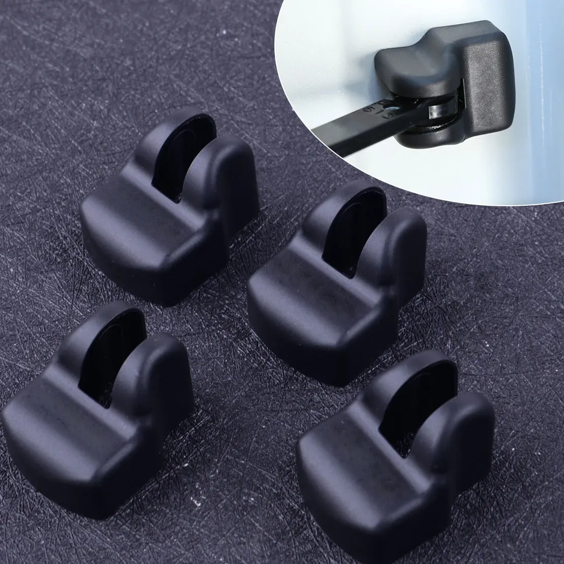 

beler 4pcs/set Car Door Stopper Limiter Lock Hinge Buckle Cover Trim Accessories Fit For Toyota Land Cruiser 2018
