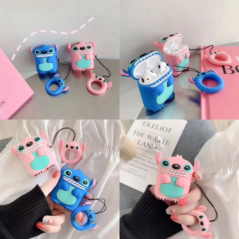 Для AirPods чехол милый 3D мультфильм наушники Kawaii чехол для Airpods 2/i10/i11/i12 TWS мягкая защитная крышка с кольцом на палец