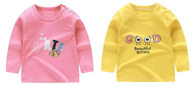 2019 Kids Baby Girls Boys Popular T-shirt Long Sleeve Kids Tops Cotton Children's Tops Dragon Print Toddler Girl Winter Clothes T-Shirts best of sale