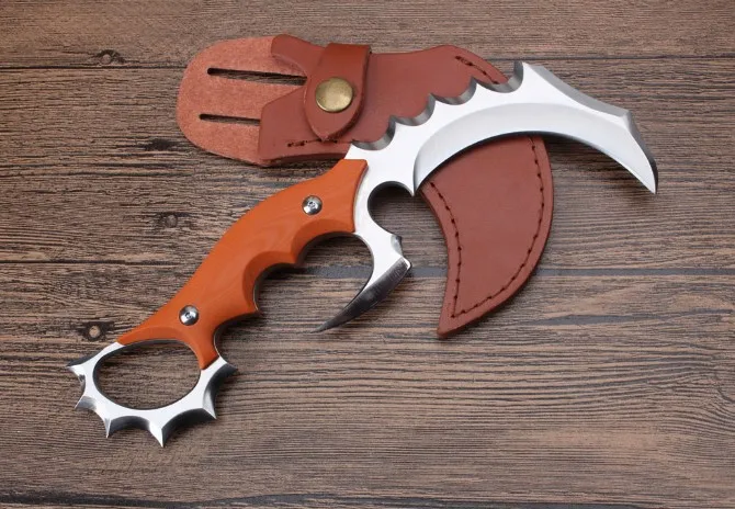 Нож karambit оранжевый G10 ручка 440 Лезвие Высокое качество Открытый Отдых EDC инструмент выживания разведка карманный нож подарок нож