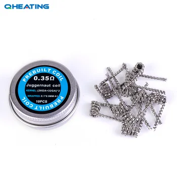 

Hot sales Qheating 10boxes Premium Juggeranut coil prebuilt coils for Electronic Cigarette RDA RBA fused Clapton coils