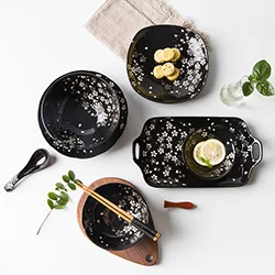 Japanese-style-Hand-painted-Ceramic-Tableware-Black-Cherry-Blossoms-Rice-Bowl-Creative-Dish-Household-Western-Dish.jpg_640x640