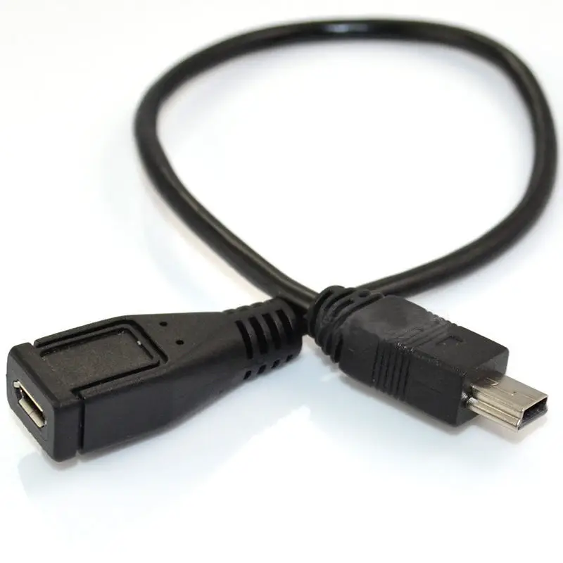 Высококачественный практичный черный адаптер USB 2 0 Mini 5 Pin папа Micro мама|Кабели для