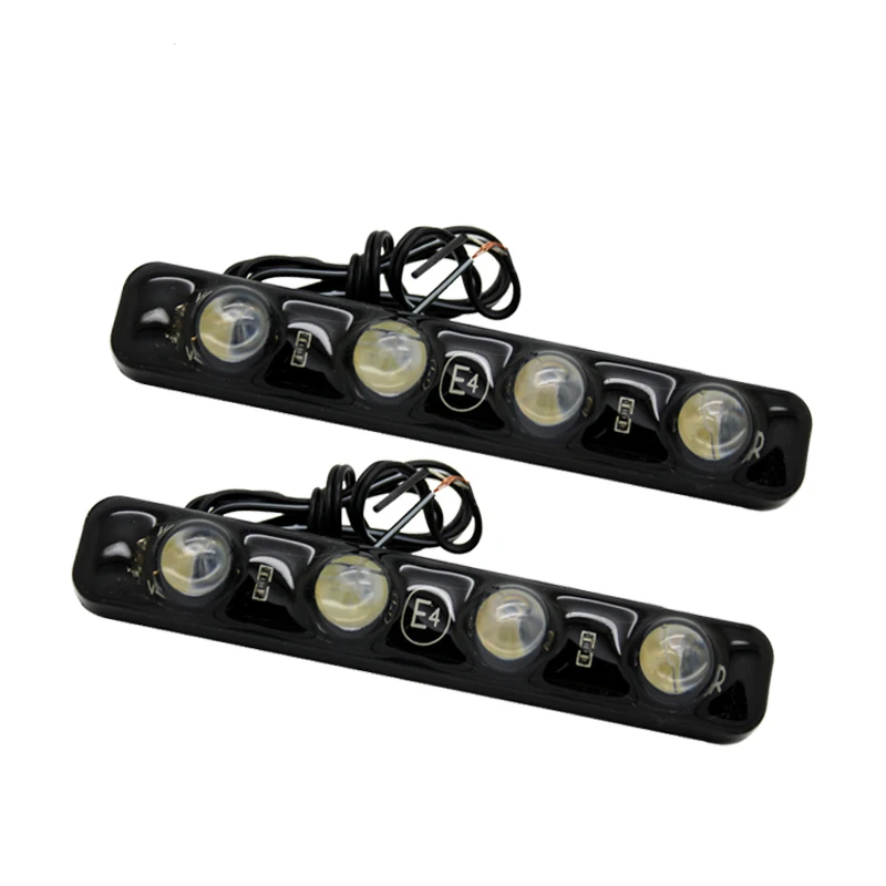 

SUNKIA LED Universal High Power Car 4 LED Daytime Running Light DRL Fog Warning Decorative Lamp High Power 100% Waterproof