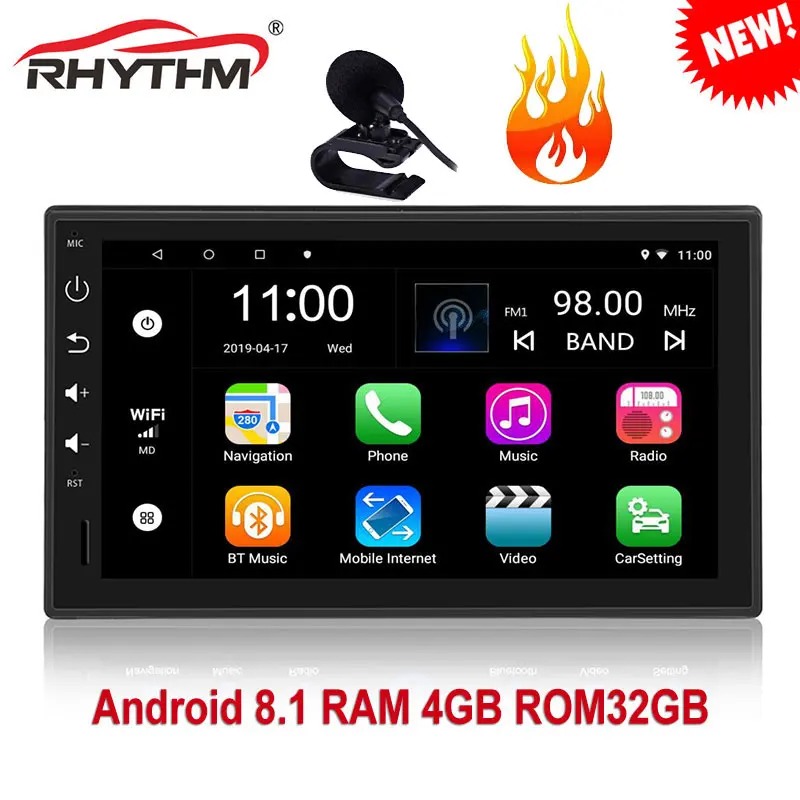 

2019 NEW 7" 2Din Android 8.1 Octa Core 4G+32G Car Radio Stereo GPS Bluetooth 1080P autoradio FM RDS For Volkswagen Toyota Nissan