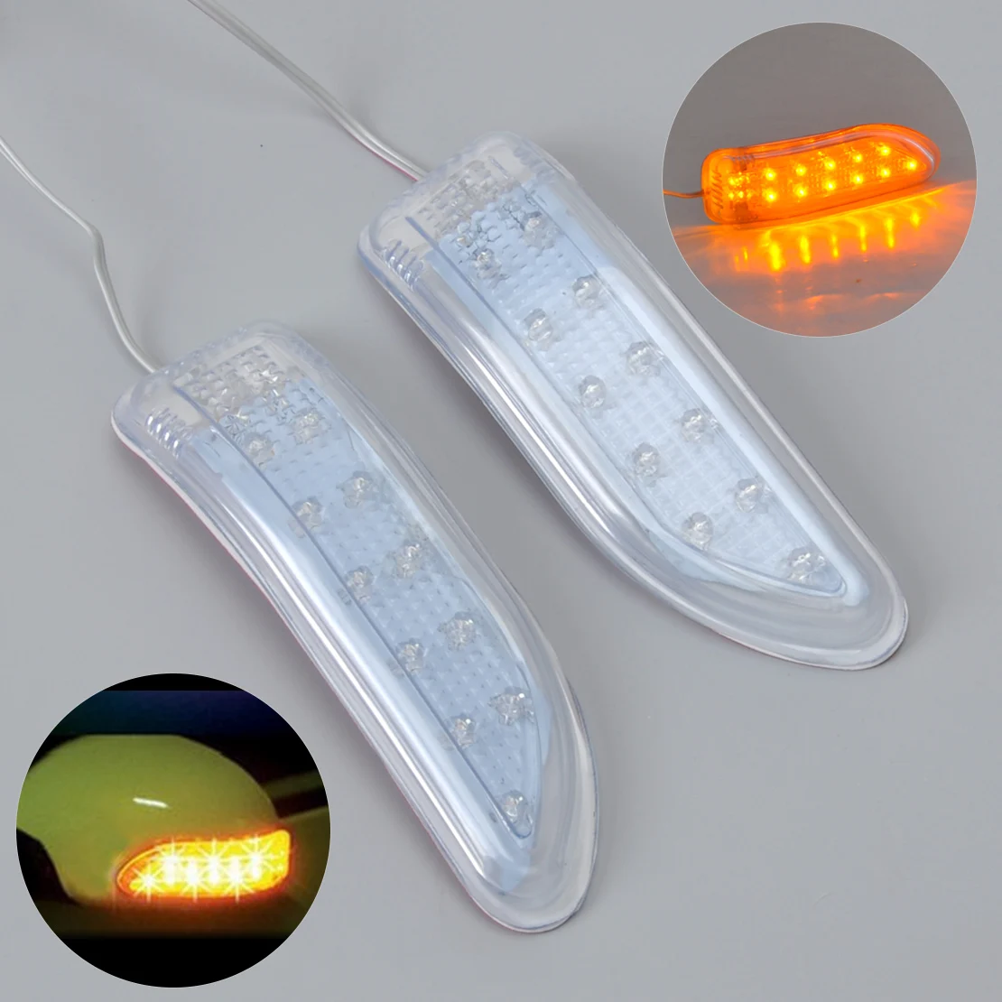 

DWCX 2Pcs Car Soft Turn Signal Light 13 LED Side Door Mirror Light Indicator For Kia VW Nissan Chevrolet Cruze AUDI A4 BMW E90