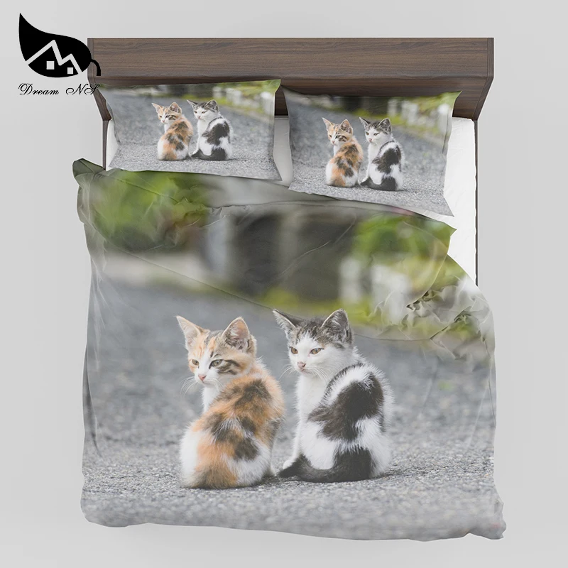 

Dream NS Cute Cat Bedding Set High Definition 3D Printing Duvet Cover Accepts Customized Home Textiles Pillowcase Quilt Cover