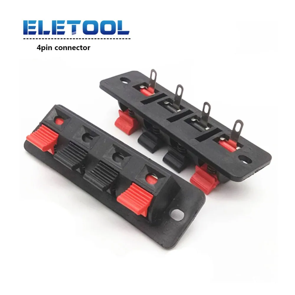 

2Pcs 4 Pin Breadboard clip AC 50V 3A Connector Terminal Push in Jack Spring Load Audio Speaker Terminals XF30
