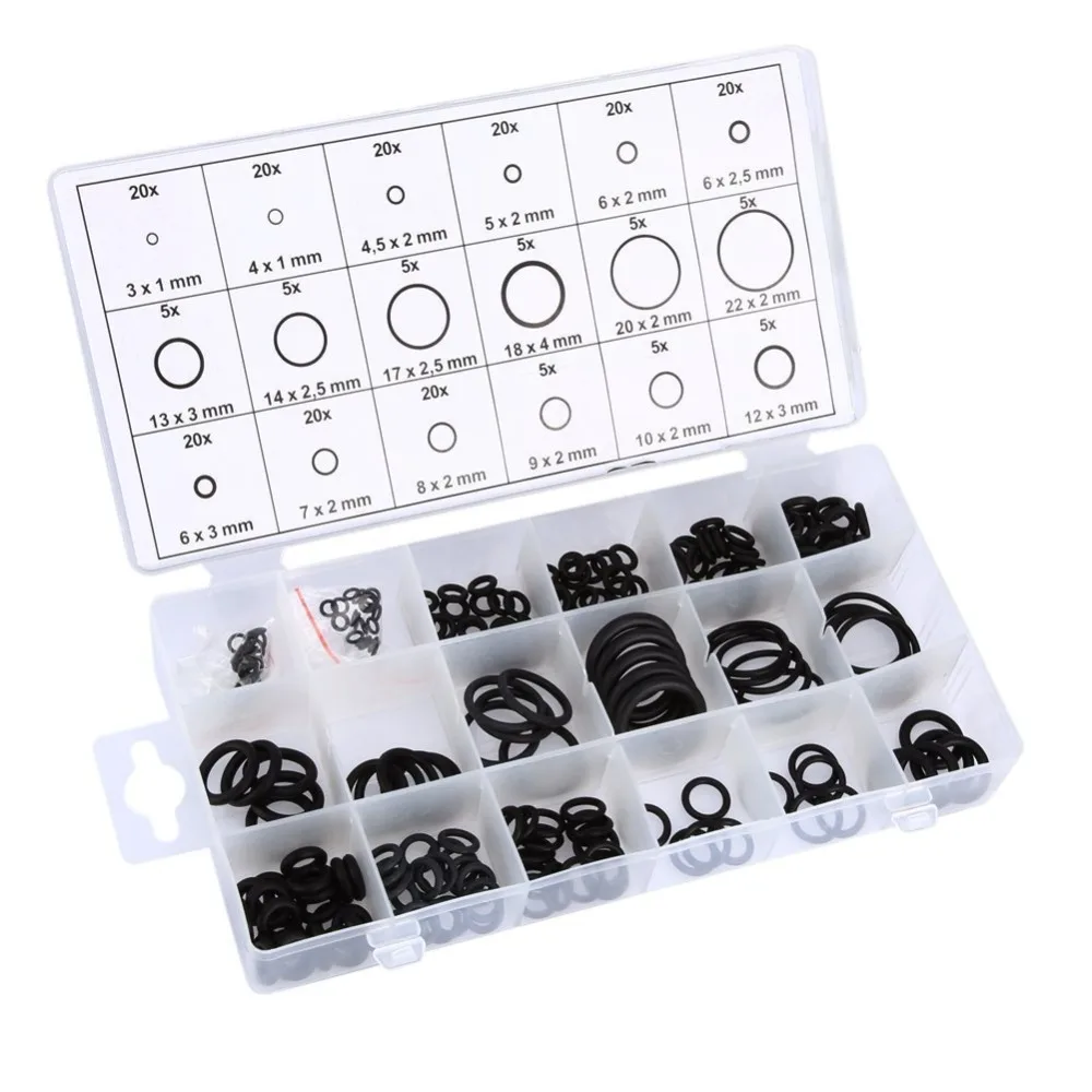 

EDC GEAR 225-Piece O-Ring Assortment Kit Washer Seals Watch Gaskets Set Outdoor tool Travel Kits