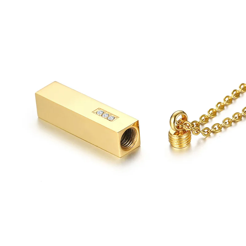 

Personalized 3D Vertical Bar Urn Necklace Customizable Cremation Jewelry Stainless Steel Memorial Necklace