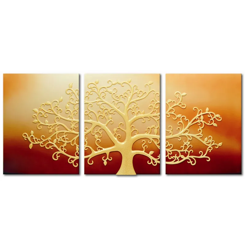 3 шт. комбинированное Дерево жизни смолы настенная живопись без рамки