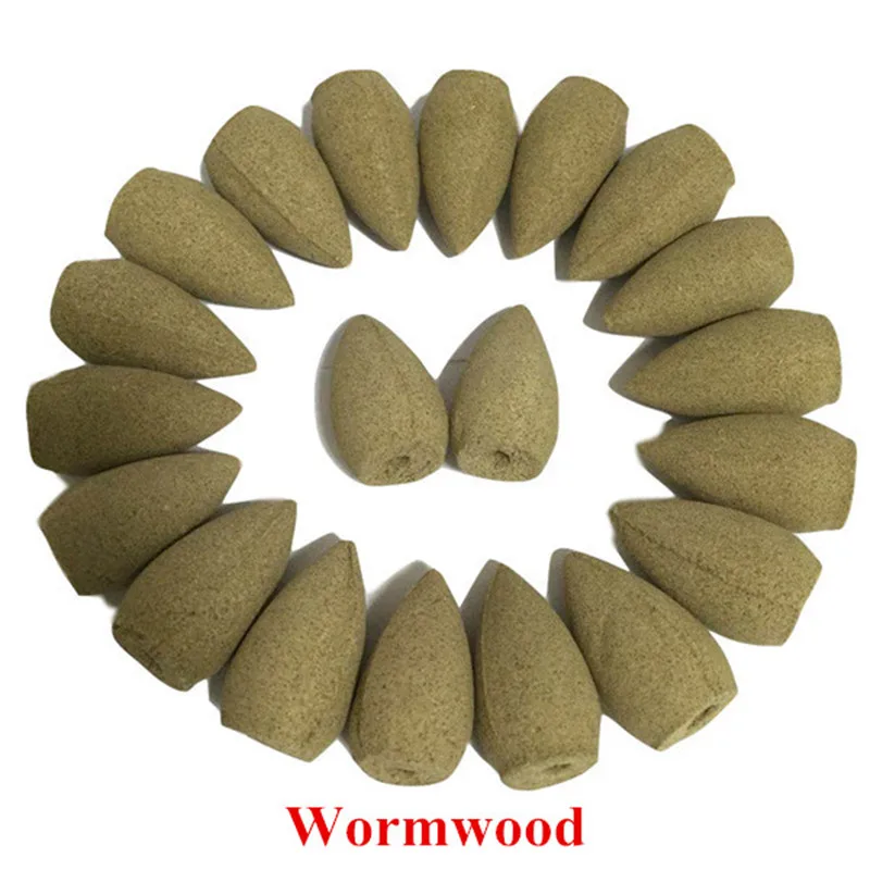 80 PcsBottle Chinese Natural Fragrance Backflow Incense Agarwood Cones Wormwood Rose Mint Scent Incense Cones 10 Types  (4)