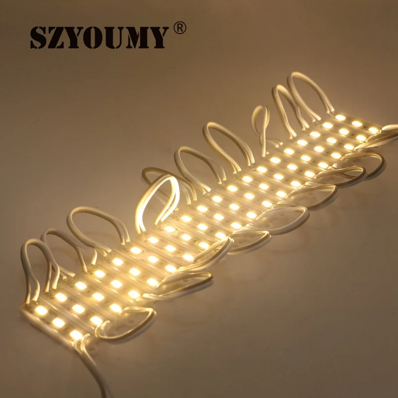 Szyoum супер мини DC12V 5050 3 светодиодный модули зеленый/красный/синий/белый/теплый белый IP65 Водонепроницаемый 39X10 мм Размеры
