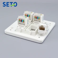 SeTo 86 Тип четыре порта гигабитная сеть Ethernet LAN RJ45 Cat6 розетка настенная пластина розетка Keystone Лицевая панель