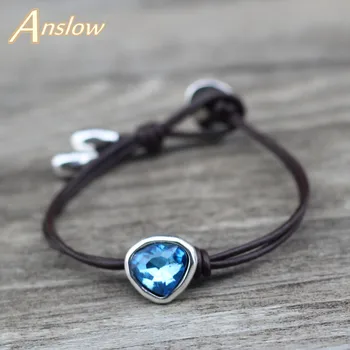 

Anslow 2019 New Creative Designer Fashion Jewelry Love Heart Handmade Diy Leather Bracelet For Girls Student Couples LOW0752LB