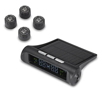 

Solar TPMS Car Tire Pressure Alarm Monitor System With 4 External Sensor Digital LCD Display Auto Security Alarm Systems