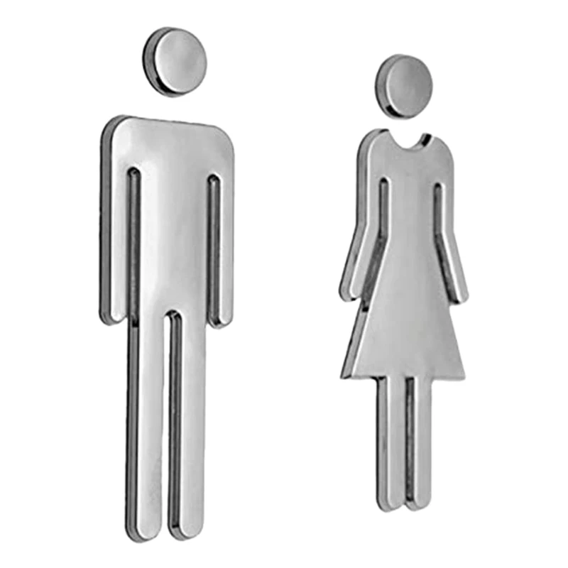 

A Pair Men Women Toilet Door Sign Hotel Shopping Mall Wc Door Sign Door Accessories