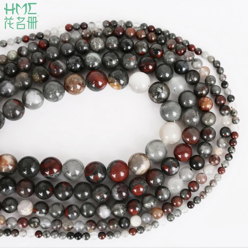 

New Fashion Decorative Pattern Natural African Bloodstones Beads For Jewelry Handamke 4/6/8/10/12mm Five Sizes
