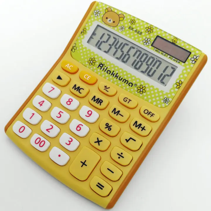 12 Digits Display Pink Cute Luxury Hello Kitty Calculator Dual Power Calculadora Cat Bear Hesap Makinesi Bowknot Kalkulator