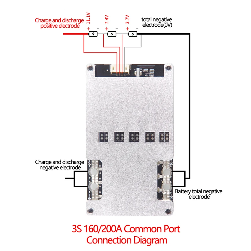 BMS 3S 4S 80A 100A 120A 150A 160A 200A 3,7 в 18650 литиевая батарея защита питания полимерная литий-ионная зарядка BMS с балансом