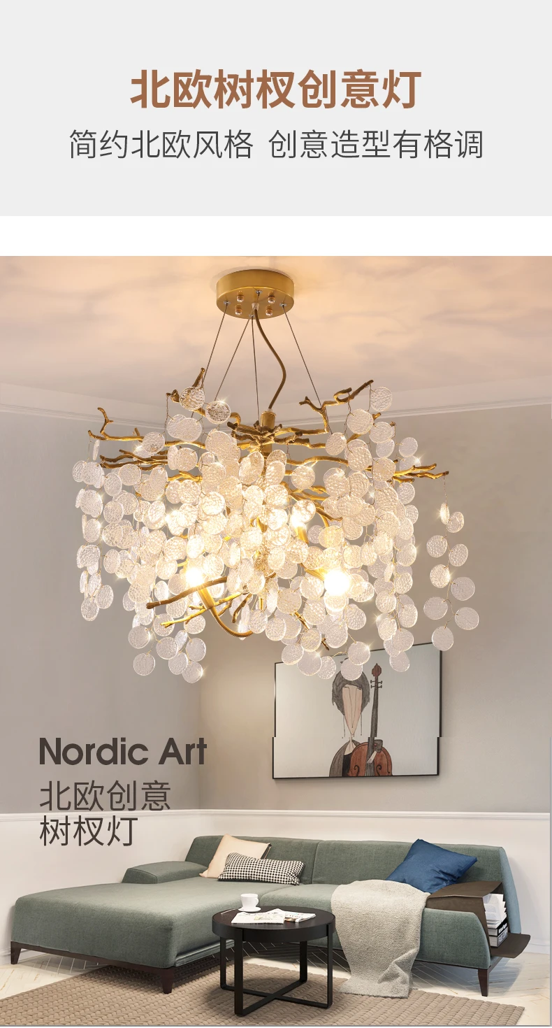 Nordic стиль дома все Купер светодиодный подвесные светильники Nordic ветви деревьев Стекло Подвеска лампы гостиная спальня подвесные