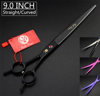 

9" Premium Sharp Edge Dog Grooming Scissors Fur Clippers High Quality Professional Pet Scissors Straight Curved Shears with Case