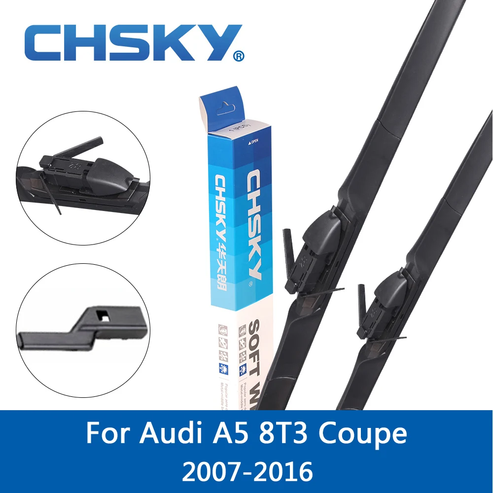 

CHSKY Car Windshield Wiper Blade For Audi A5 8TA Sportback & 8F7 Cabrio & 8T3 Coupe 2007 to 2016 Fit Push Button Arms Wipers