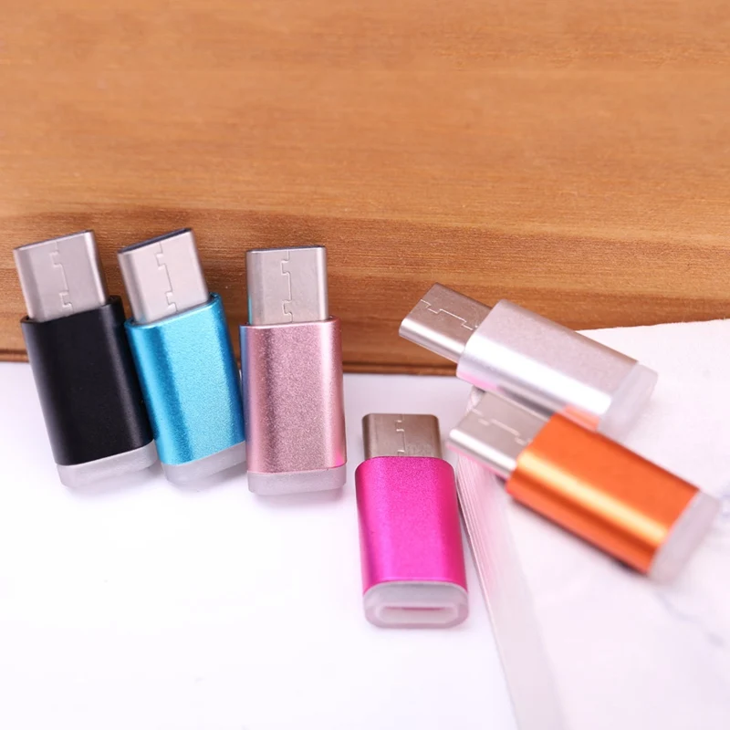 Colorful USB Type C Male Connector to Micro USB Female Converter USB-C Type-C Adapter