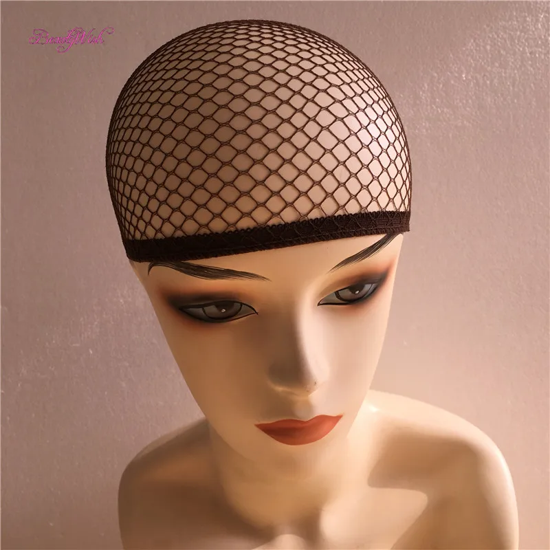 Beautywish 5Pcs New Stretchable Elastic Hair Nets Snood Wig Cap Cool Mesh Cosplay Black Color