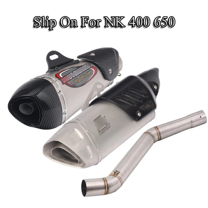Для NK400 650NK мотоциклетные выхлопные трубы глушителя среднего звенья трубы подключения 51 мм глушитель выхлопной трубы скольжения на мото модифицированные