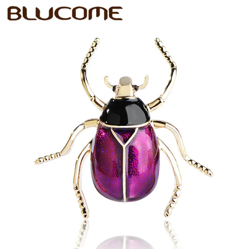 Фиолетовые Броши Blucome хорошее насекомое Цикада эмалированные золотые цветные