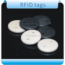 shipping100pcs 125 кГц два отверстия T5557 метки rfid для одежды Прачечная высокая температура этикетки roll