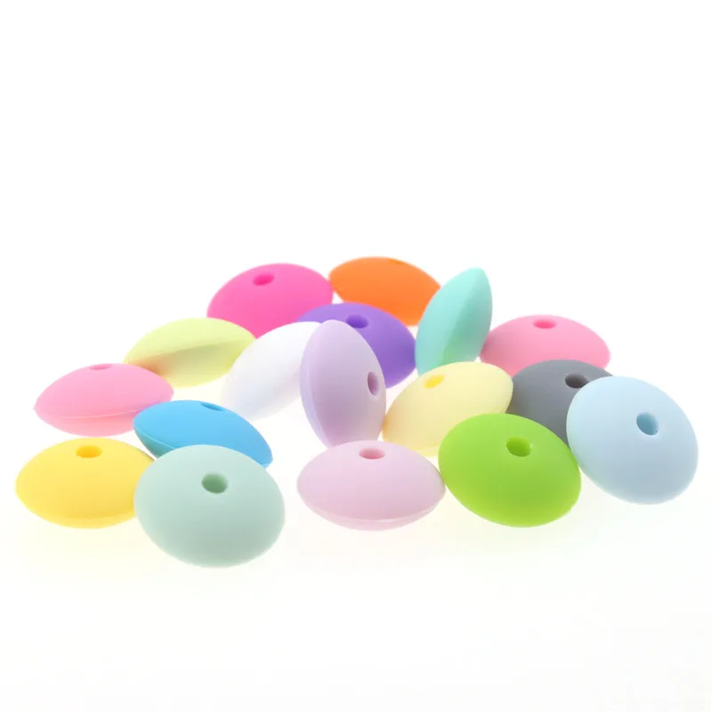300PCS Abacus Silicone Beads For Teething Lentils Silicone Teething Beads Spacers Baby Teether Bead 12*6MM teething toys,silicone teething toys,baby teething toys,silicone teether,silicone teething beads