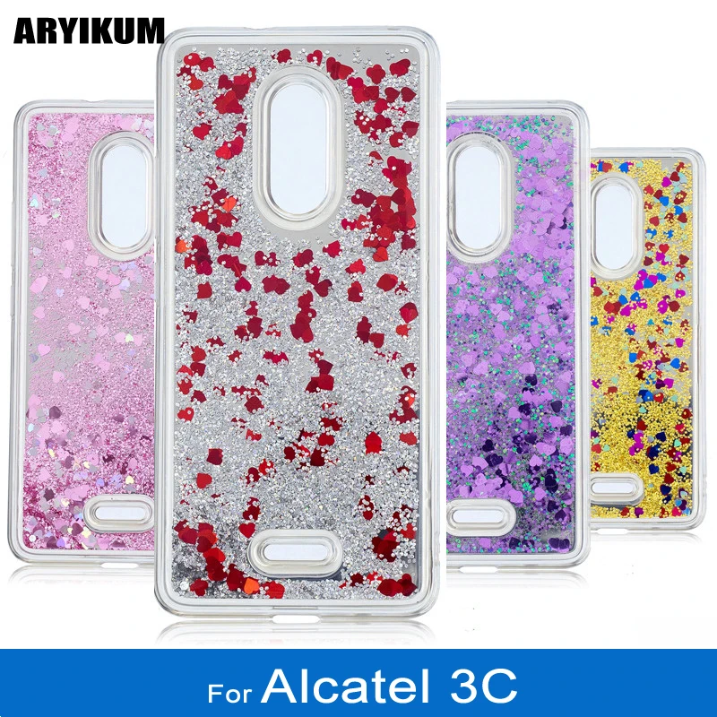 Для Alcatel 3C 5026D 5026A 5026 чехол зеркальный блестящий жидкий зыбучий песок Блестящий