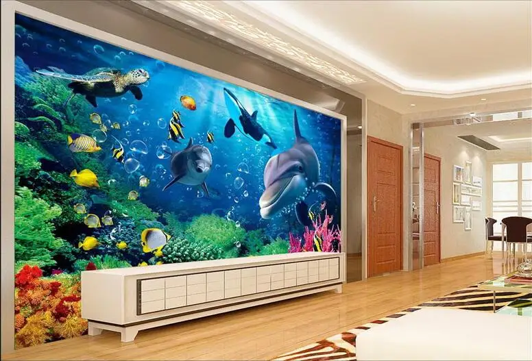 

3d room wallpaper custom mural non-woven wall sticker sea blue sea bottom photo 3d wall murals wallpaper