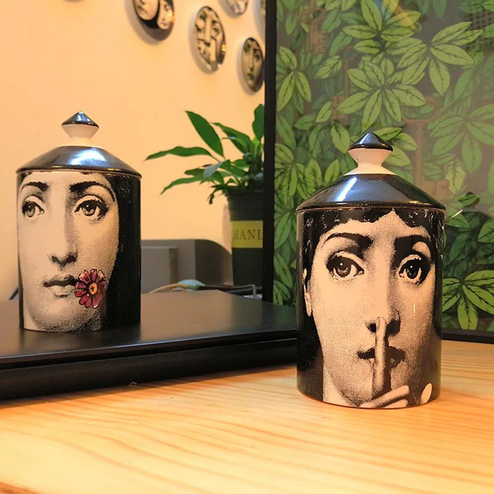 Подсвечник Fornasetti, ручная работа, кувшин для свечей, ретро, Lina, для хранения лица, керамический контейнер, украшение для дома, ювелирный ящик для хранения